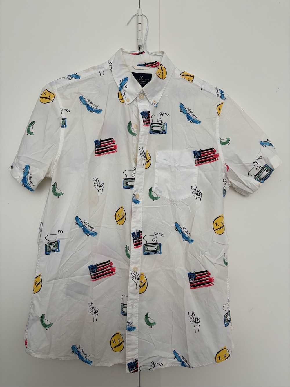 American Eagle Outfitters Printed Short Sleeve Button Up – Size M